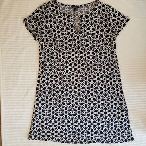 MSK Elegant Black & White Patterned Dress 2X